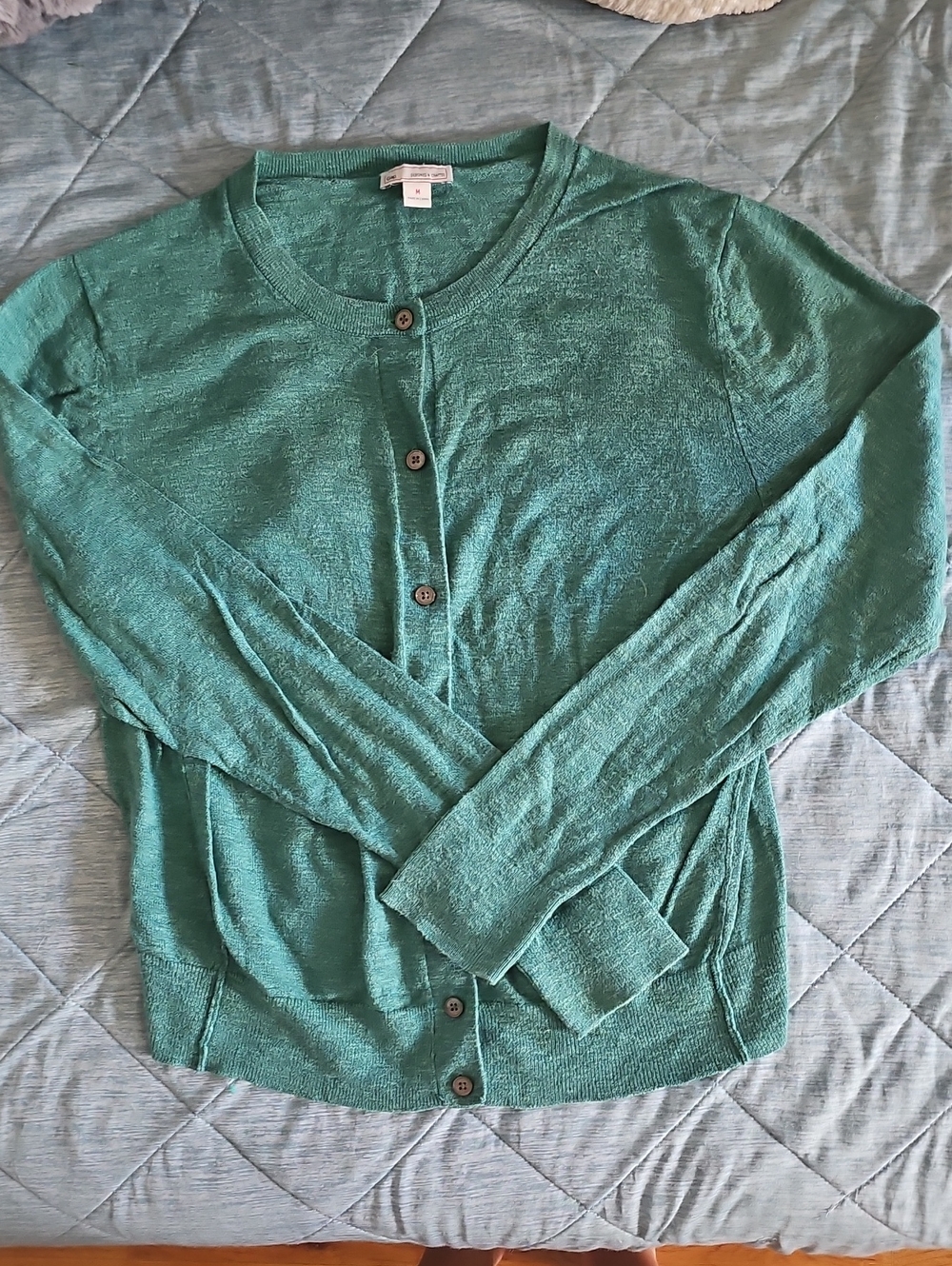 GAP Teal Green Button-Up Lightweight Cardigan